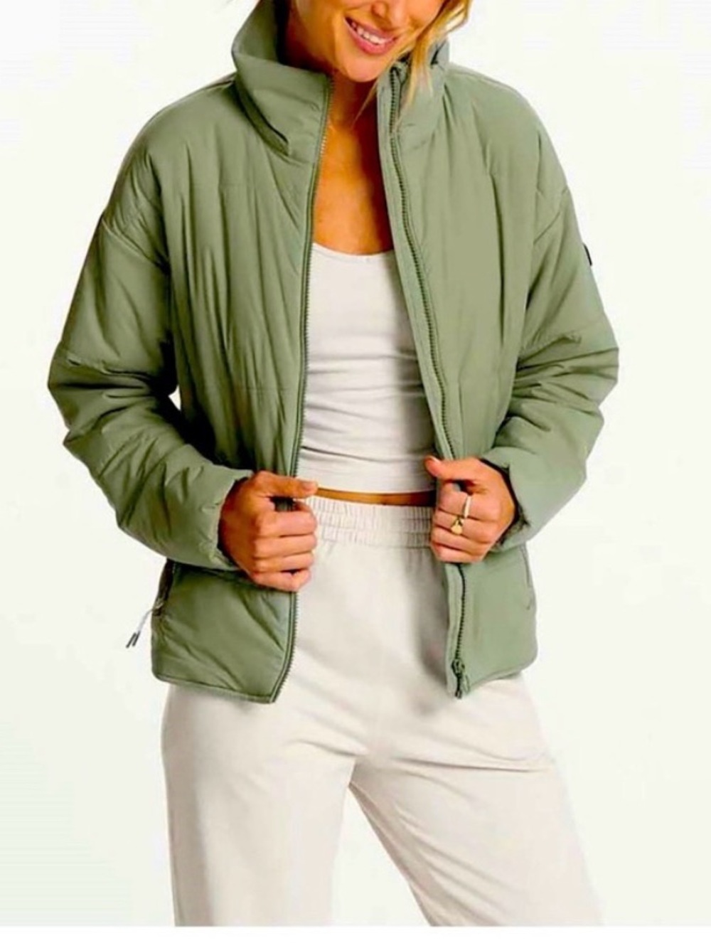 NWOT Vuori Canyon Insulated Jacket Light Olive Green Full Zip 2XL - Picture 3 of 10